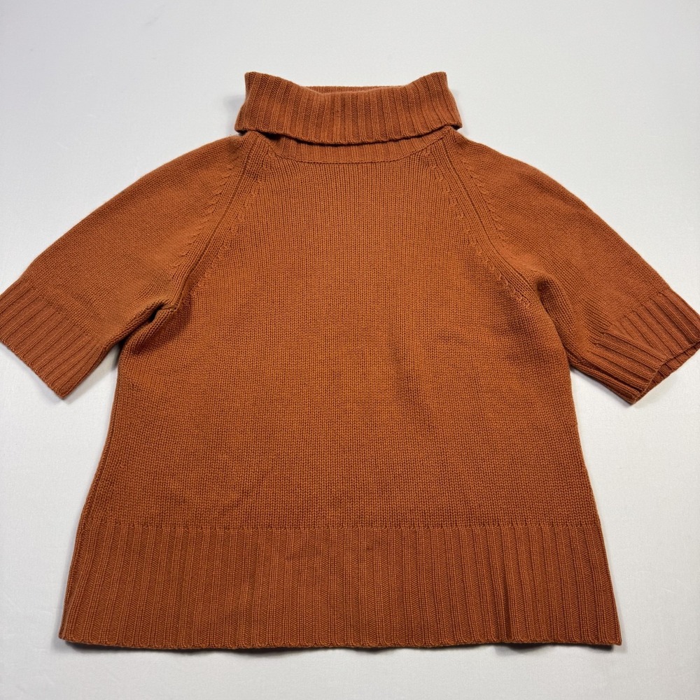 LORD & TAYLOR Sweater Womens L Orange 100% Cashmere‎ Turtleneck Pullover